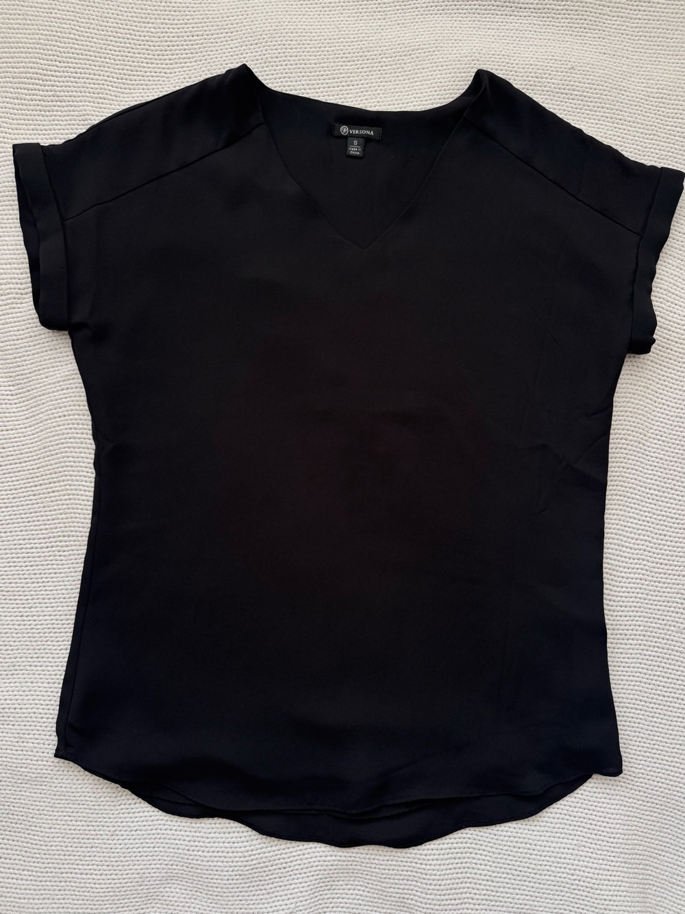 Versona Black V-Neck Blouse